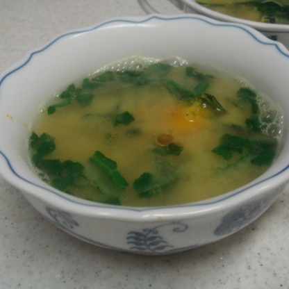 ほうれん草と南瓜の中華風味噌スープ